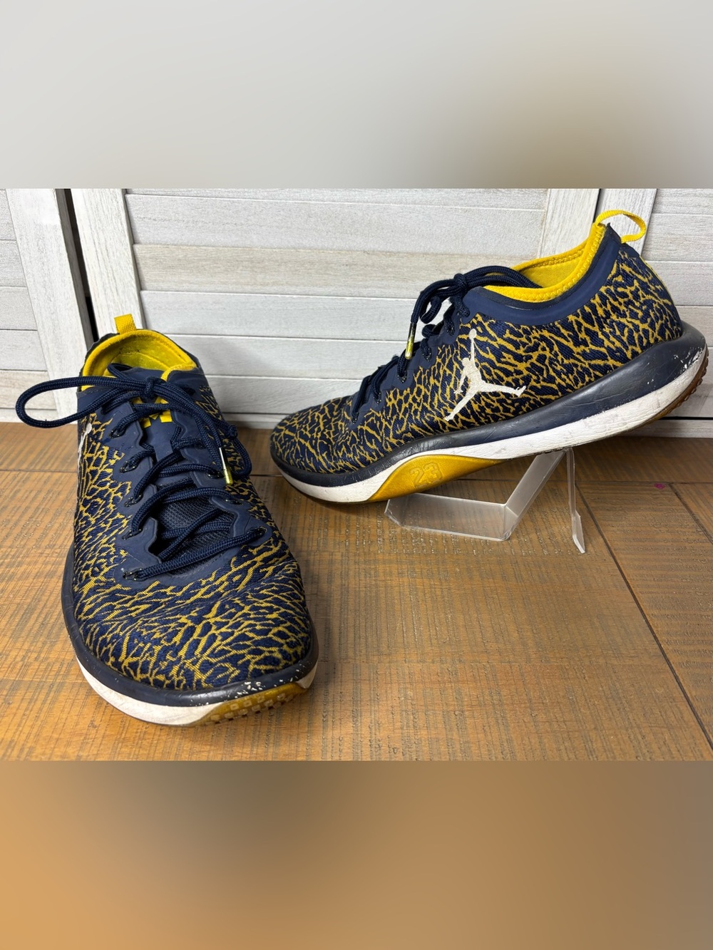 Jordan Trainer 1 Low Michigan Wolverines Mens Size 13 College Navy Yellow GUC